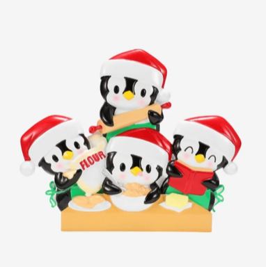 Penguin Baking Family Christmas Ornaments