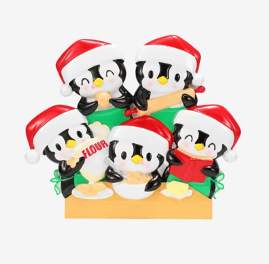 Penguin Baking Family Christmas Ornaments