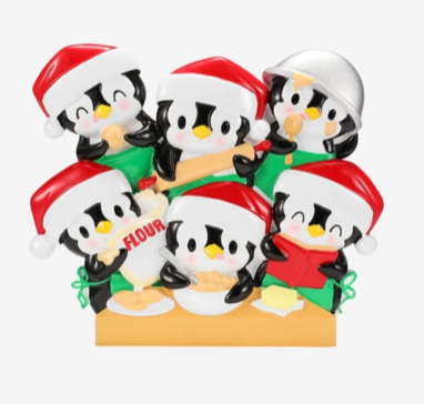 Penguin Baking Family Christmas Ornaments