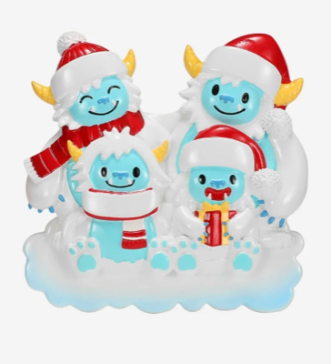 Yeti Family Christmas Ornaments