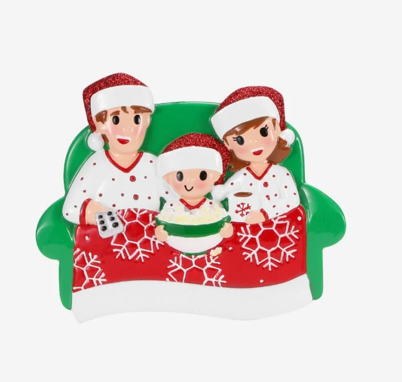 Movie Night Family Christmas Ornaments