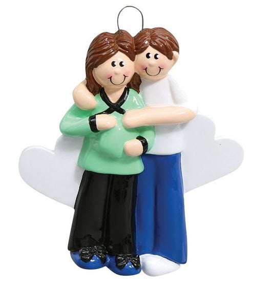 Pregnant Couple Christmas Ornament