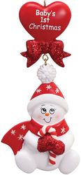 Candy Cane Baby Christmas Ornament