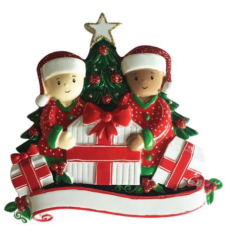 Interracial Family Christmas Ornament