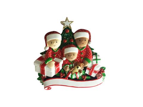 Interracial Family Christmas Ornament