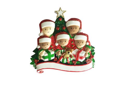 Interracial Family Christmas Ornament