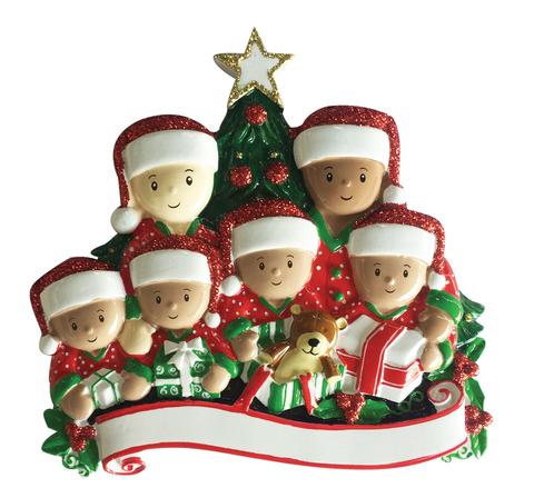 Interracial Family Christmas Ornament