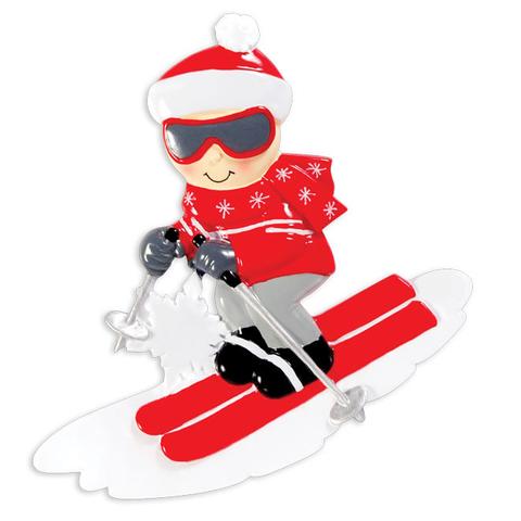 Snow Skier Christmas Ornament