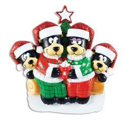 Black Bear Family Christmas Ornament