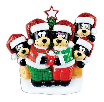 Black Bear Family Christmas Ornament