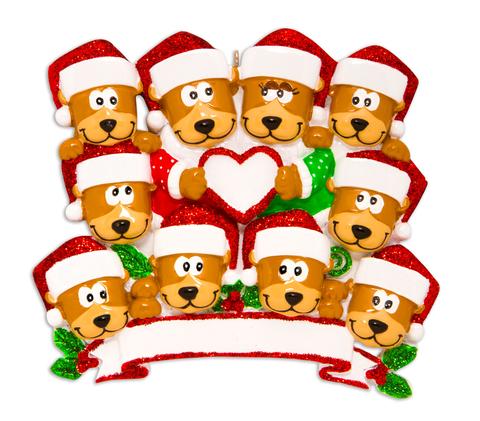 Brown Bear Family Christmas Ornament