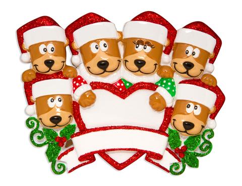 Brown Bear Family Christmas Ornament