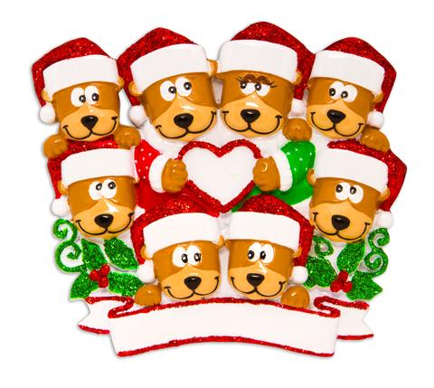 Brown Bear Family Christmas Ornament