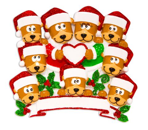 Brown Bear Family Christmas Ornament