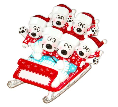 Bears On Sled Christmas Ornaments