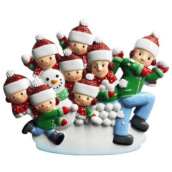 Snowball Fight Family Christmas Ornament