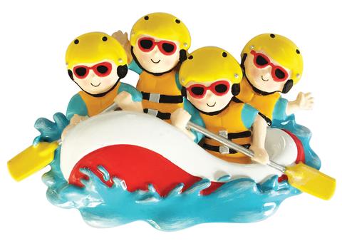 Water rafting Family Christmas Ornament