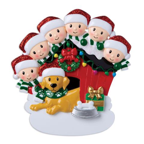 Family with dog Christmas Ornament