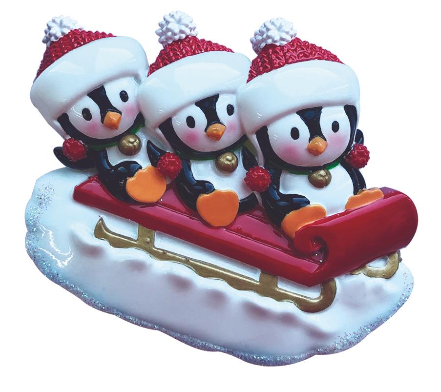 Penguin Family on Sled