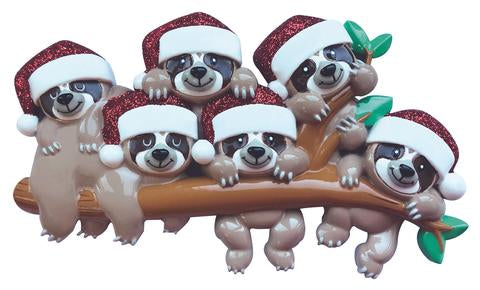 Sloth Family Christmas Ornament