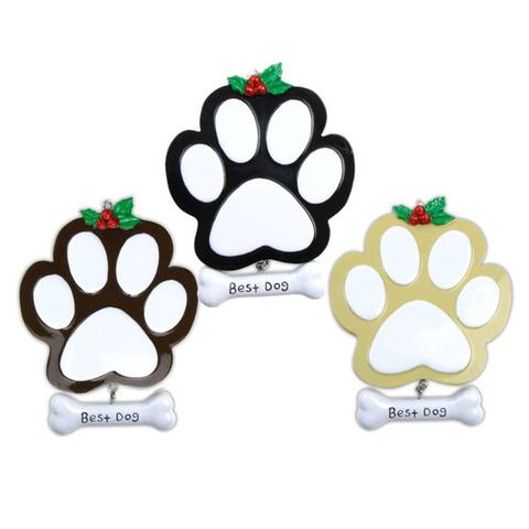 Dog Paw Christmas Ornament