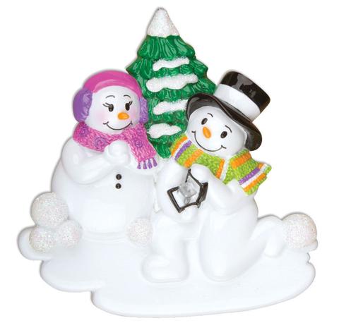 Engagement snow couple Christmas Ornament