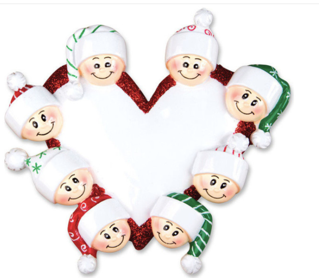 Heart w/ Faces Christmas Ornament