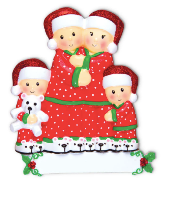 Pajama Family Christmas Ornament