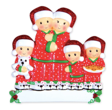 Pajama Family Christmas Ornament