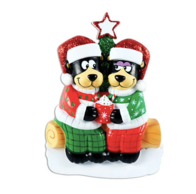 Black Bear Family Christmas Ornament