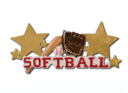 Softball Christmas Ornament