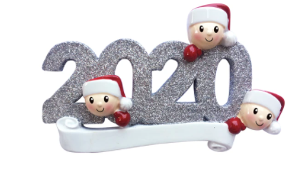 Sparkly 2020 Family Christmas Ornament