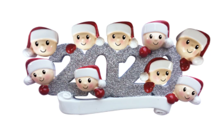 Sparkly 2020 Family Christmas Ornament