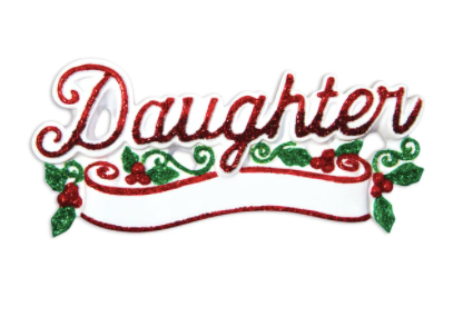 Daughter Letters Christmas Ornament