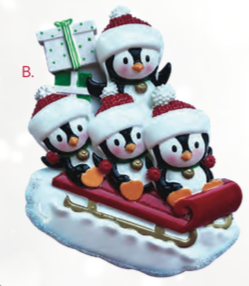 Penguin Family on Sled