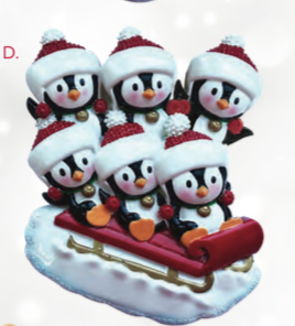 Penguin Family on Sled