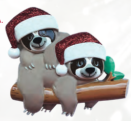 Sloth Family Christmas Ornament