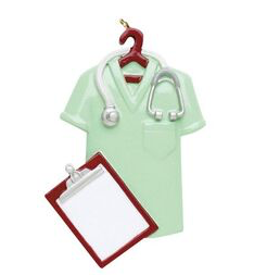 Green Scrubs Christmas Ornament