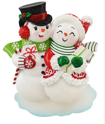 Snowman Couple Christmas Ornament