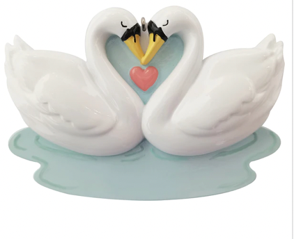 Couple Swan Christmas Ornament