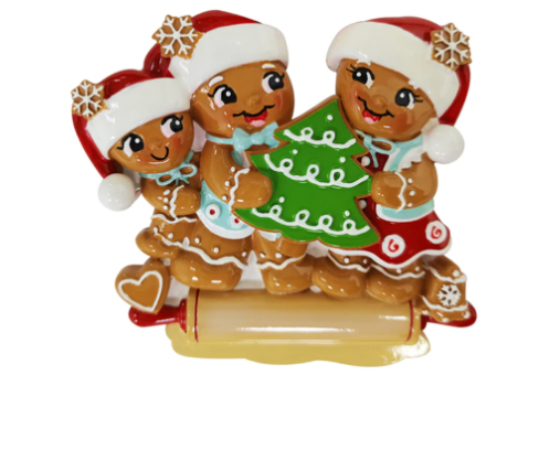 Nostalgic Gingerbread Family Christmas Ornament