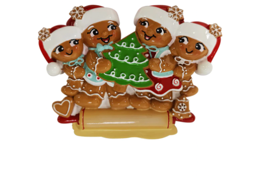 Nostalgic Gingerbread Family Christmas Ornament