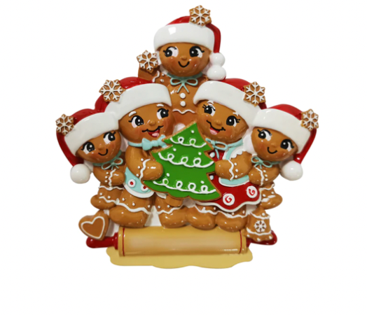 Nostalgic Gingerbread Family Christmas Ornament