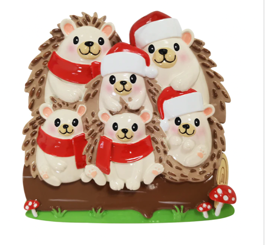 Hedgehog Family Christmas Ornament