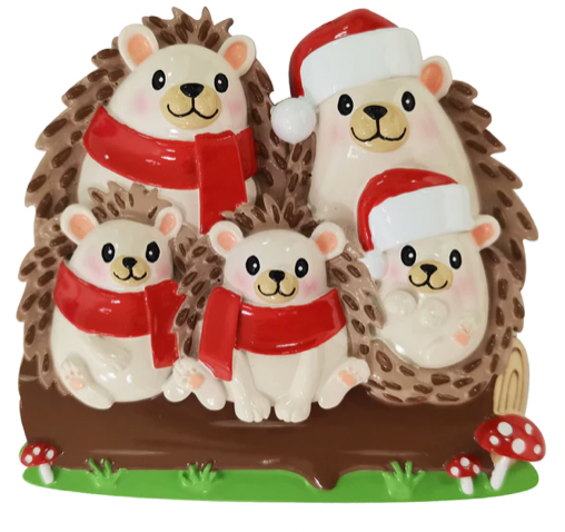 Hedgehog Family Christmas Ornament