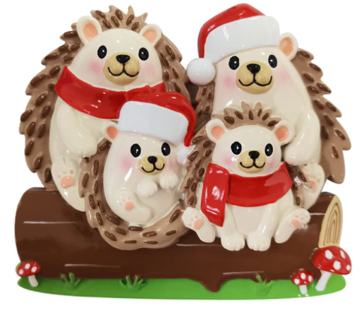 Hedgehog Family Christmas Ornament