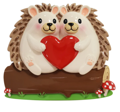 Hedgehog Family Christmas Ornament