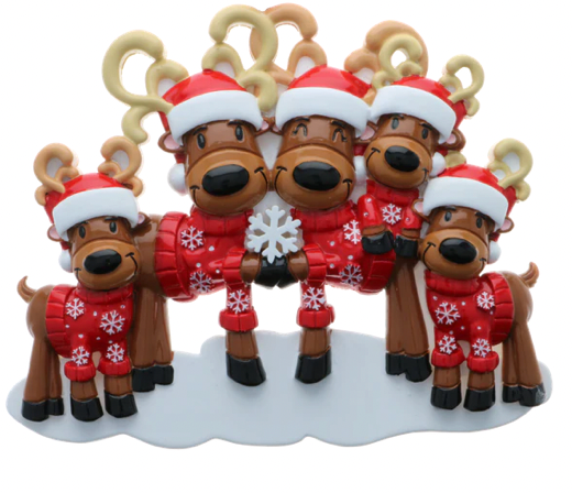 Mr. & Mrs. Reindeer Family Christmas Ornament