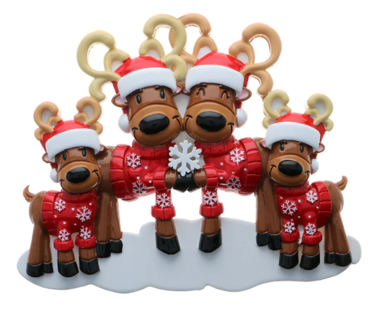 Mr. & Mrs. Reindeer Family Christmas Ornament