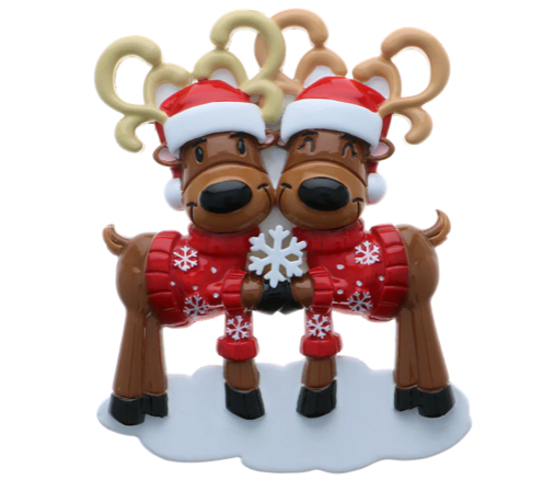 Mr. & Mrs. Reindeer Family Christmas Ornament